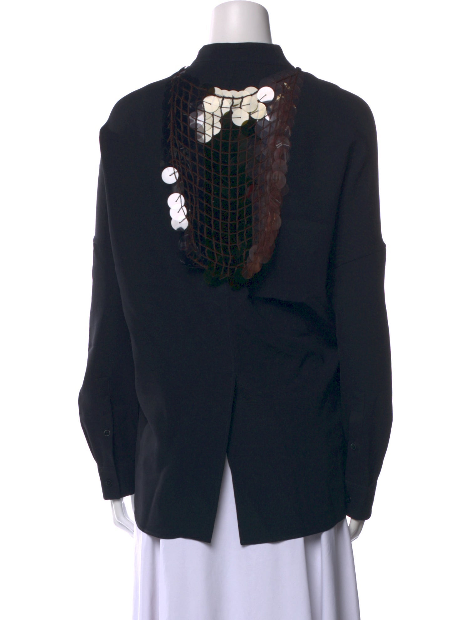 Jil Sander Mock Neck Long Sleeve Button-Up Top